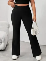 2024 summer new women's plus-size British street style fashion style pleated design flared pants - Image 3