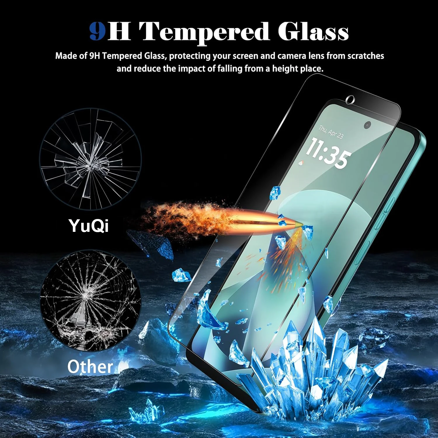 Tempered Glass HD 9H Clear Anti-Scratch Screen Protector, 6.72 inch, Case Friendly