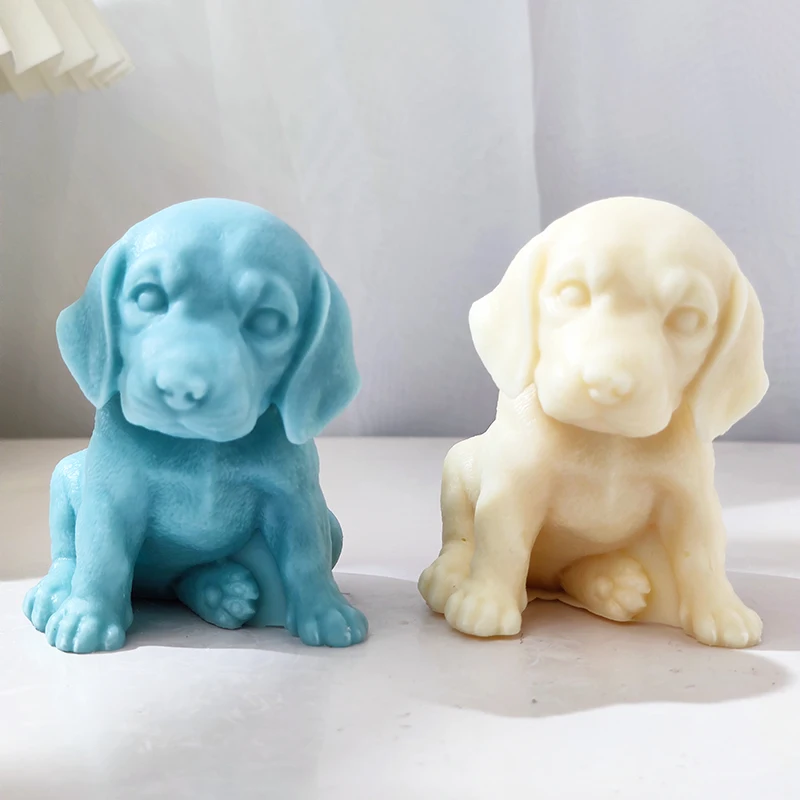 Large size Labrador puppy mold aromatherapy big ear dog candle mold animal plaster ornament