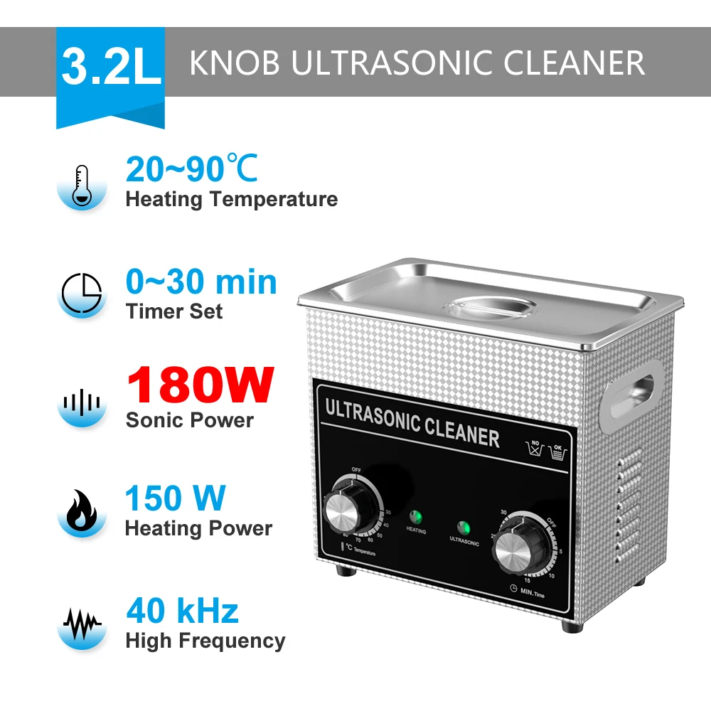 thumbnail image 1 of Baño ultrasónico 60W-900W 0,8L 2L 3L 4L 6L 10L 15L 22L 30L Calentador Temporizador Cesta de acero inoxidable Máquina de limpieza Ultra Cleaner, 1 of 5