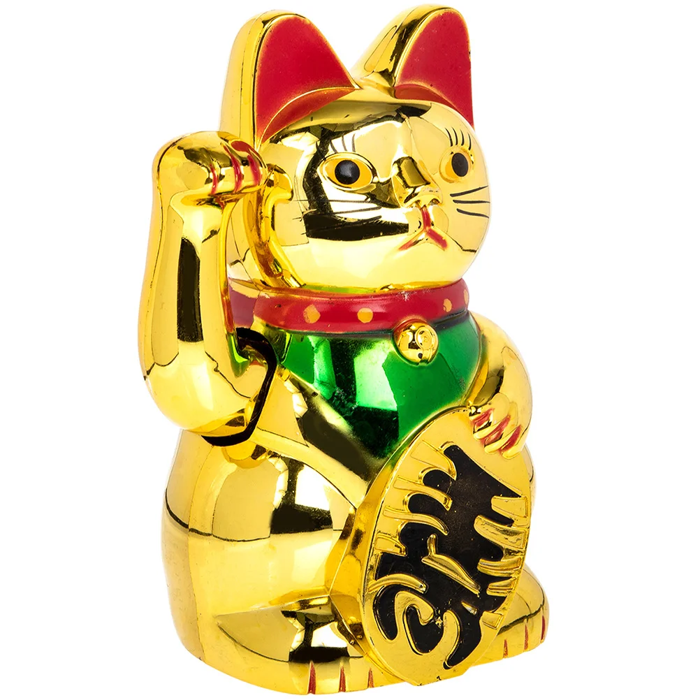 Cat Statue Maneki Neko Arm Waving Fortune Figurine Decorazione Regalo Decorazioni Cinesi Giapponesi Cruscotto In Movimento Accogliente