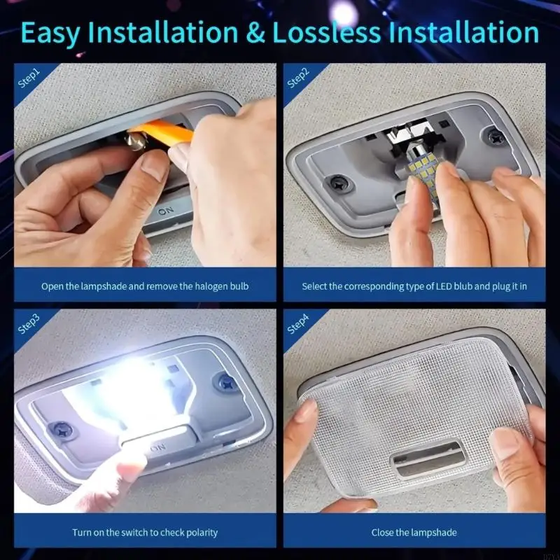 Car LED Light Bulbs 42Pcs Pack For Interior And Exterior Lighting With Long Service Life Over 50000 Hours D7YA - 5