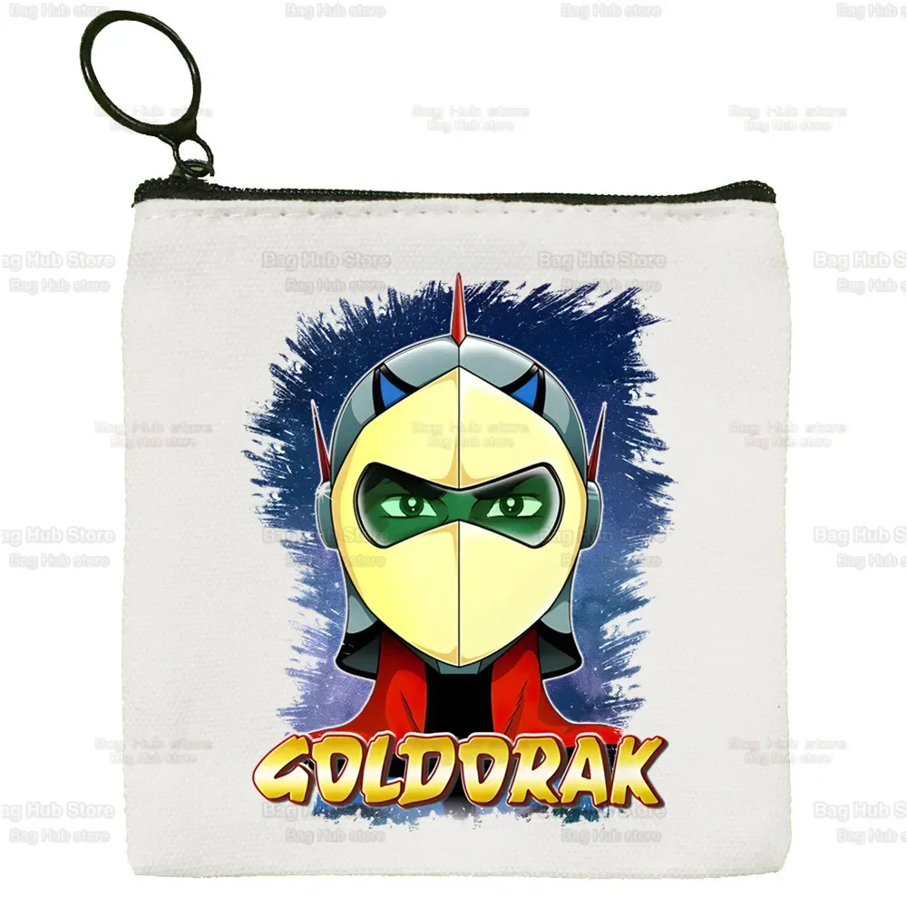 Coin Purse Manga Goldorak Ufo Robo Anime Canvas Bag Pure White Bag Mazinger Grendizer Zipper Bag Coin Coin Clutch