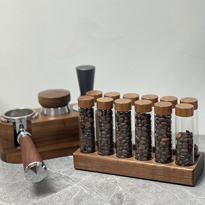Glass Coffee Bean and Tea Storage Tube - Espresso Accessory and Barista Tool Gift Set