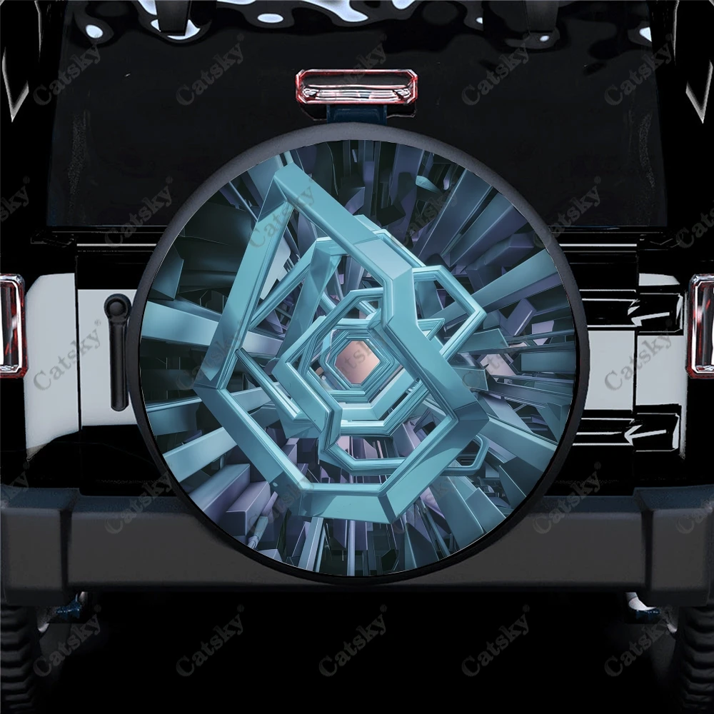 

Абстрактный 3D туннель из полиэстера универсальный чехол для запасных колес покрышки под заказ покрышки для прицепа RV SUV грузовика кемпера