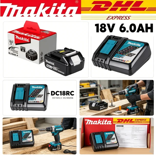 Batterie Makita originale 18V/6AH, batterie rechargeable, outil électrique BL1830 BL1840、BL1850、BL1860B pour batterie Makita 18V 1