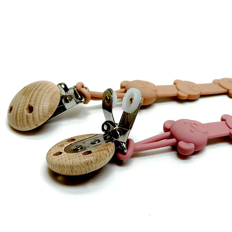 One Pacifier Chain Baby Teether Pacifier Lanyard Chain Teether Chain Anti-Loss Rope Silicone Pacifier Chain Clip