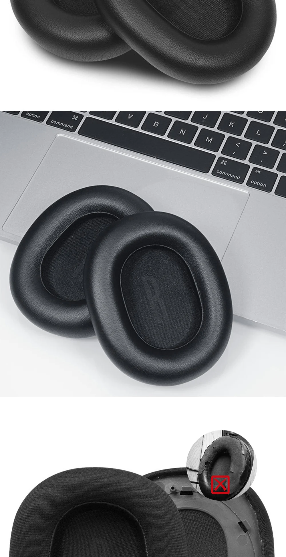 Earphone pads For BASEUS Bowie H1i replacement Earpads Mesh cloth Memory Covers Sponge Soft Protein