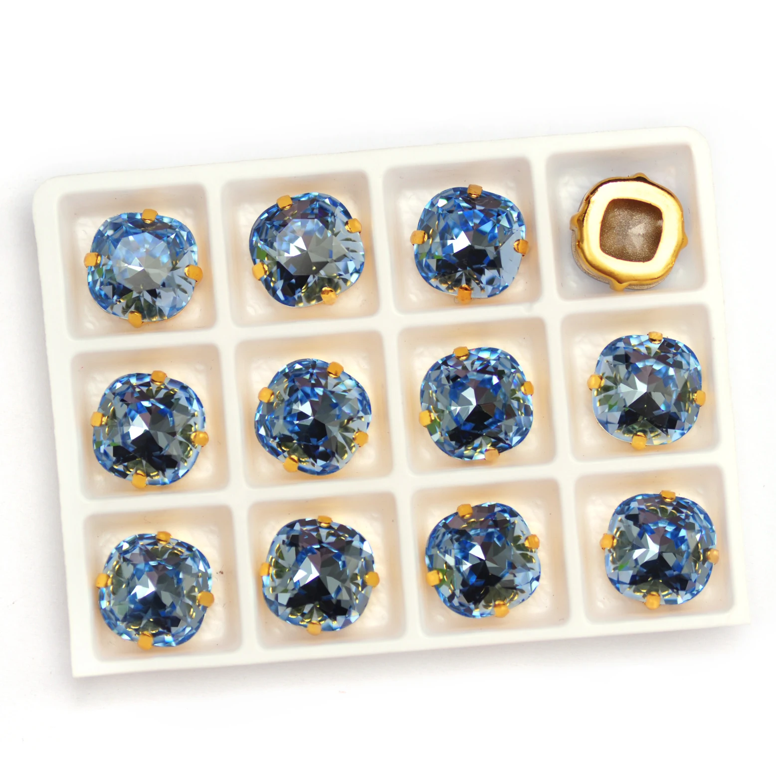 Leichte Saphir ausgefallene Strass steine Kissen geschnitten Juwelen Perlen Kristalle Super Glas Näh steine für DIY Handwerk Kleidungs stück Dekoration – Detail 10