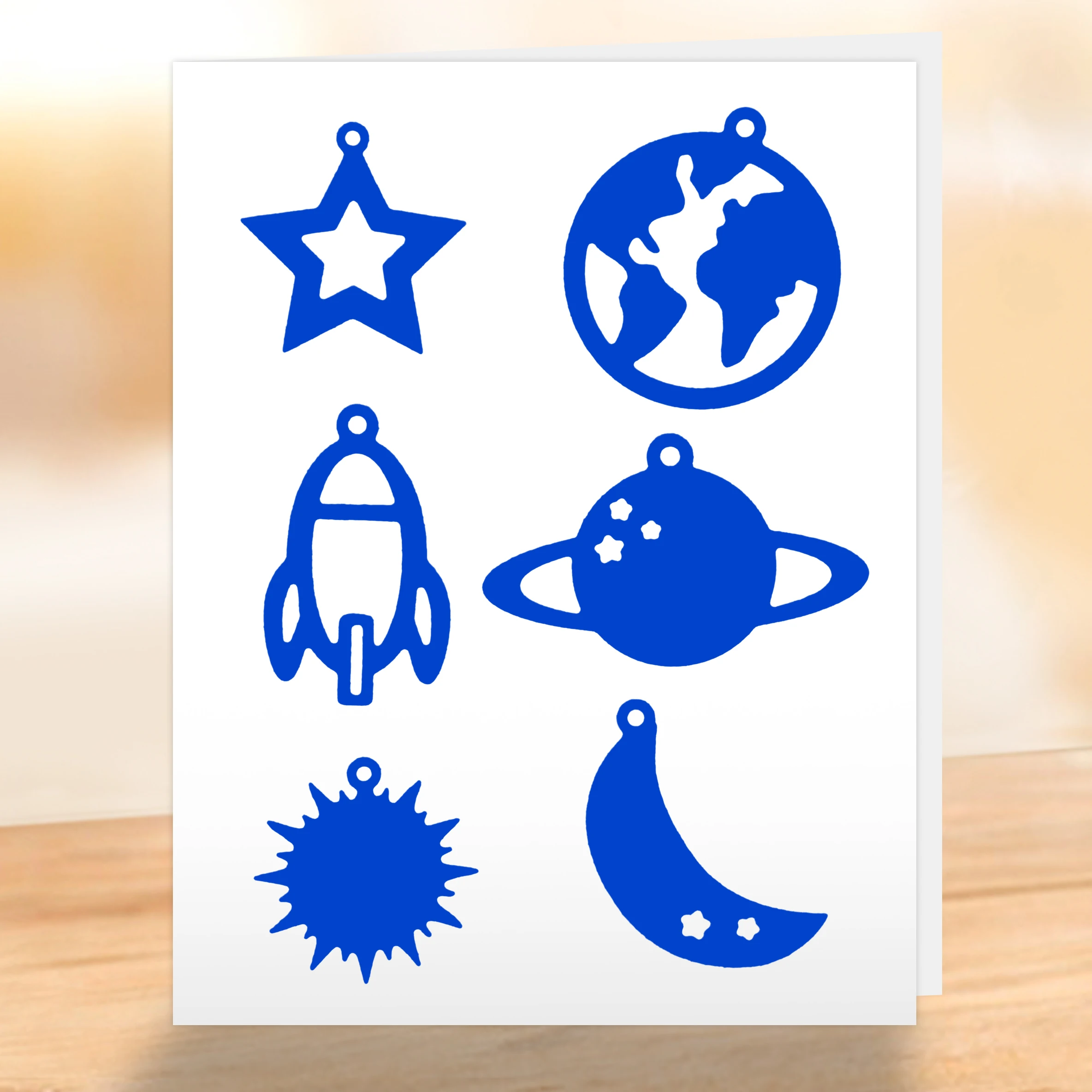 Planet Moon Rocket Metal Cutting Dies Stencil Scrapbooking Album Fai Da Te Paper Card Clipart Goffratura Decor Craft Stencil Cutter