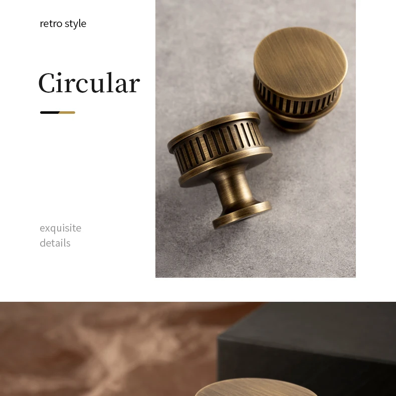 antique brass cabinet door handle with ribbed grip