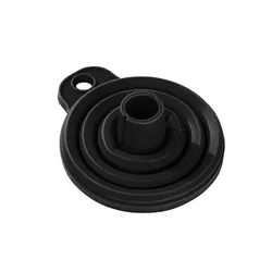 Foldable Silicone Engine Oil Funnel - Portable Car & Motorcycle Accessory (Black)