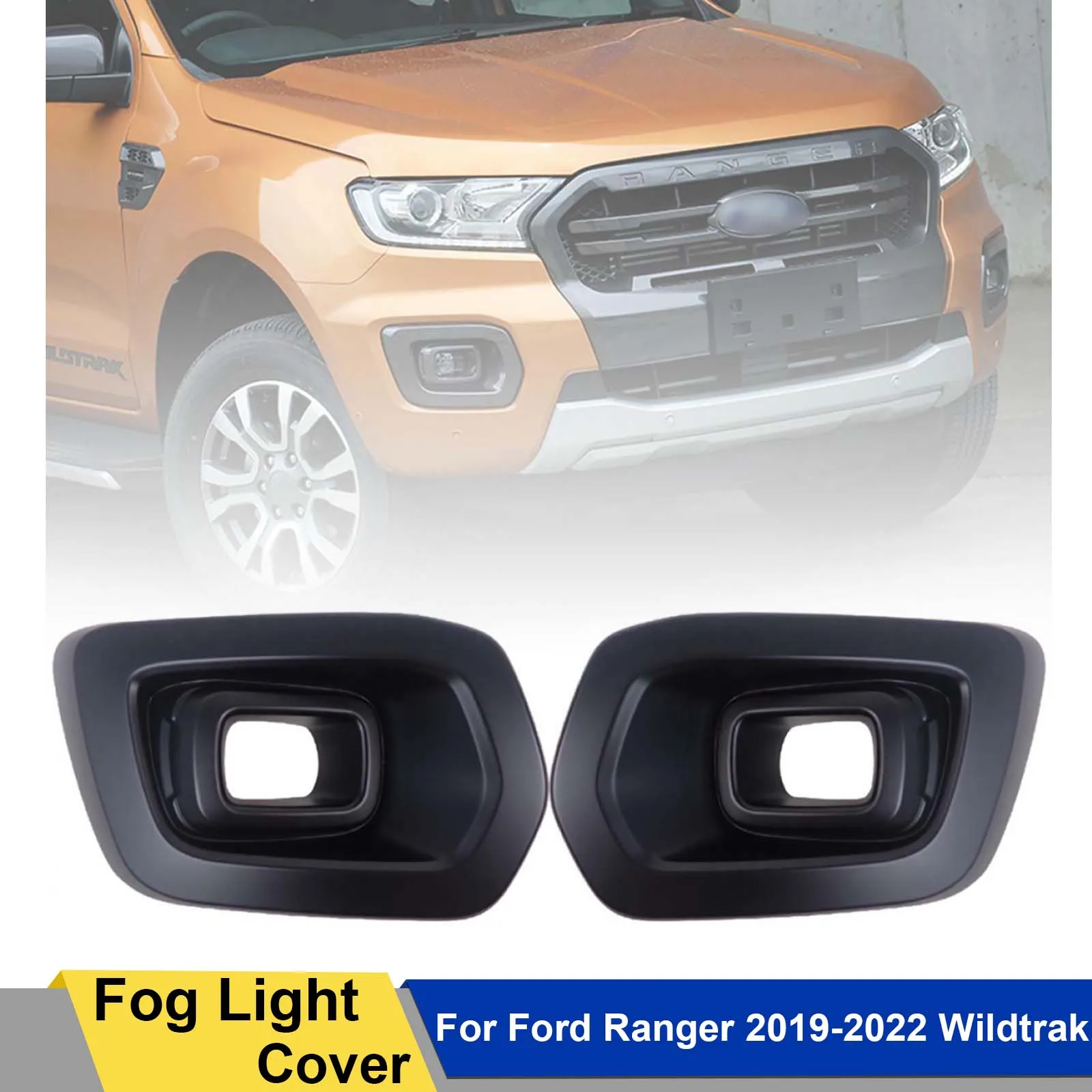 Fendinebbia Spot Light Cover Nero Opaco Per Ford Ranger Wildtrak T8 2019 2020 2021 2022 2 Pz/Set Accessori Auto