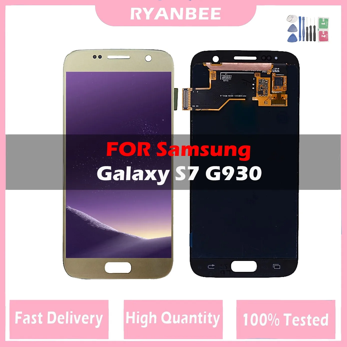 Nuovo Lcd Sostitutivo Super Amoled Da 5.1 ''Con Cornice Per Samsung Galaxy S7 Display G930 G930F Digitalizzatore Touch Screen + Strumenti