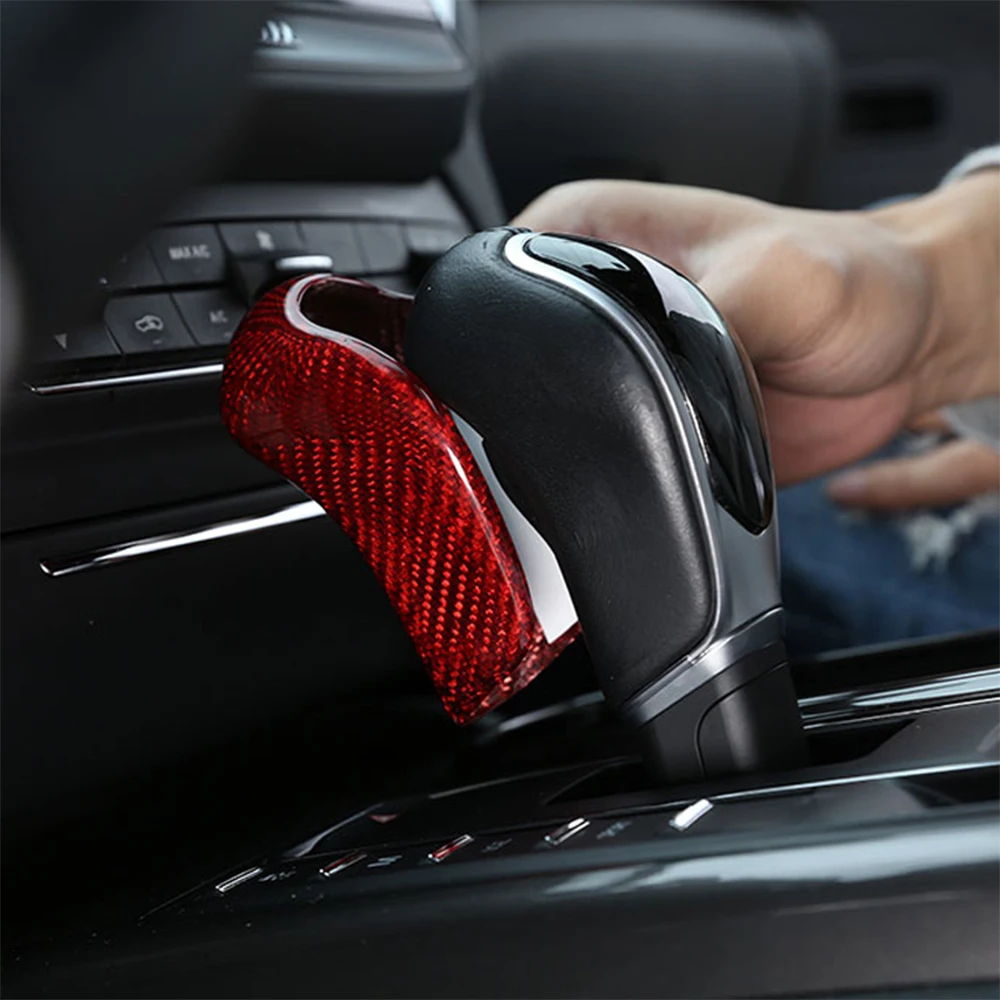 Gear Head Knob Cover Carbon Fiber Interior Accessories For Maserati Ghibli/Quattroporte/Levante 2013 2014 2015 2016 2017 2018