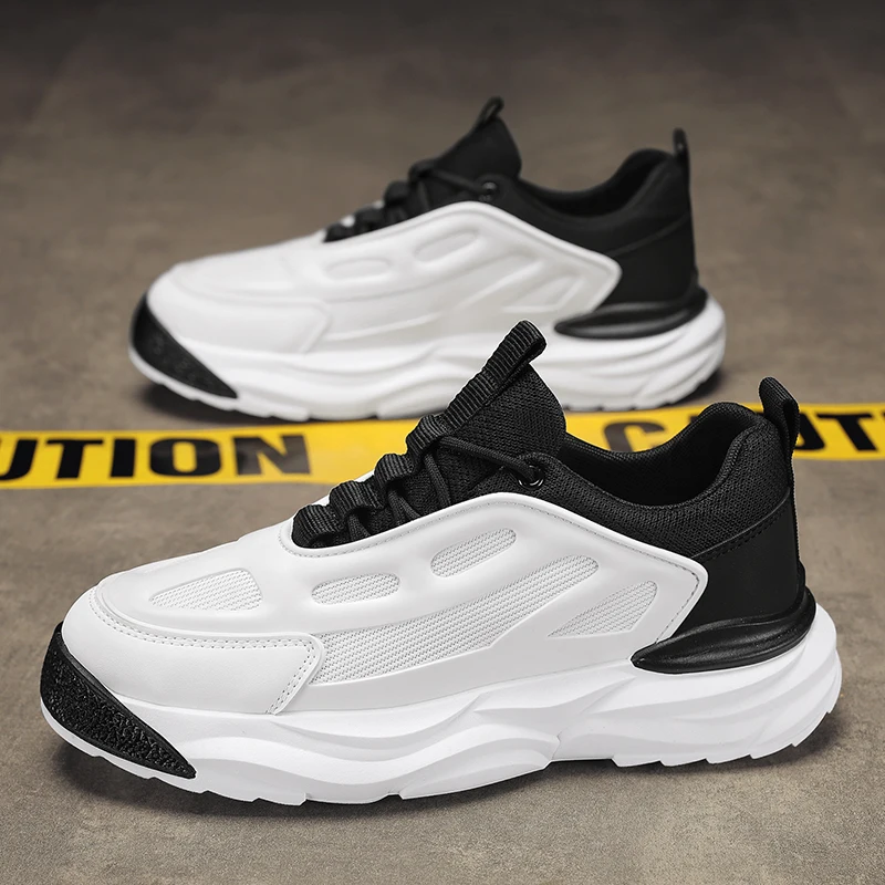 

Summer Mesh Breathable Men Shoes Mixed Color Lace-up Outdoor Casual Sports Shoes Fashion All-match Shock-absorbing Sports Shoes