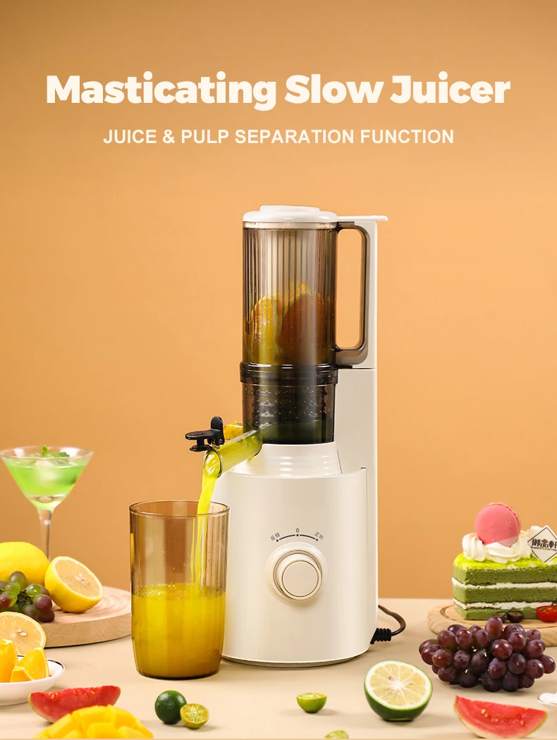 

DEYHINLI Large Feeding Big Mouth Slow Juicers Machine Cold Press Juicer Squeezer Reverse Function Juice Extractor