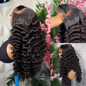 Deep Wave Lace Front Wigs Human Hair Glueless Wigs for Black Women 13x4 HD Transparent Lace Front Wigs Pre Plucked with Baby Hai 1