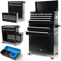 5-Drawer Rolling Tool Storage Cabinet W/ Detachable Top Tool Box Liner Universal Lockable Wheels, Adjustable Shelf 1