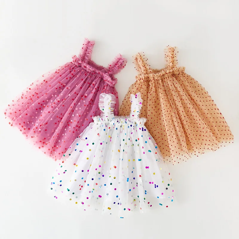 

Summer Princess Tulle Dress Birthday Strap Dot Dress for Baby Girl Clothes Mesh Tutu Dresses Kid Party Dress Kids Clothes Girls
