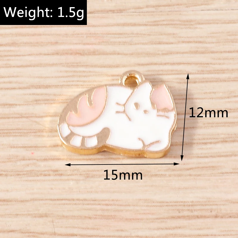 10 Stück gemischte Cartoon-Tier-Anhänger, Emaille-Katzenanhänger für die Schmuckherstellung, Ohrringe, Halsketten, Armbänder, DIY-Bastelzubehör – Detail 11