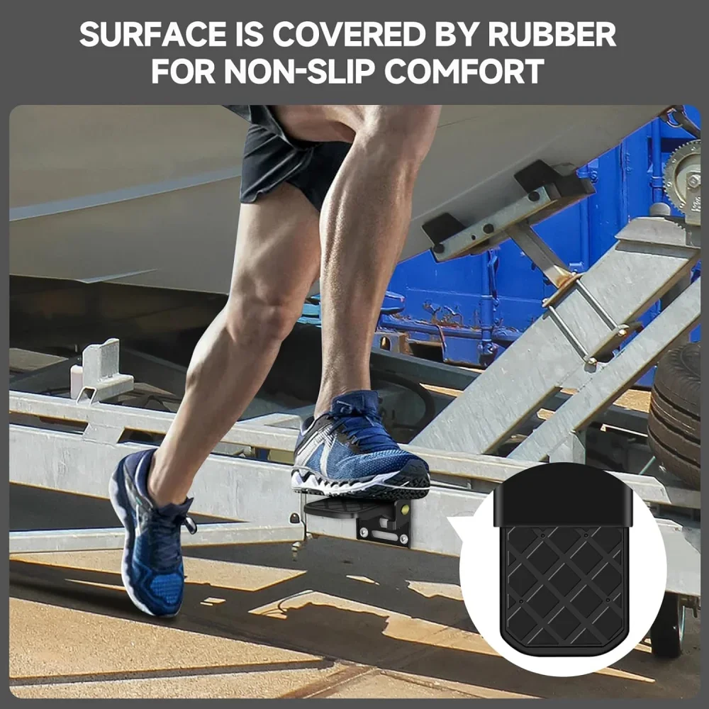 2PCS Folding Truck Bed Step Anti-Slip for Boat Trailer Bumper Pickup Truck Tailgate Ladder Campers RV Exterior Accessories 4