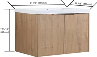 Wall Mounted Bathroom Vanity with Sink Combo Modern 30-Inch Single Bathroom Vanity Set with Top Basin &Storage Cabinet Wood 2
