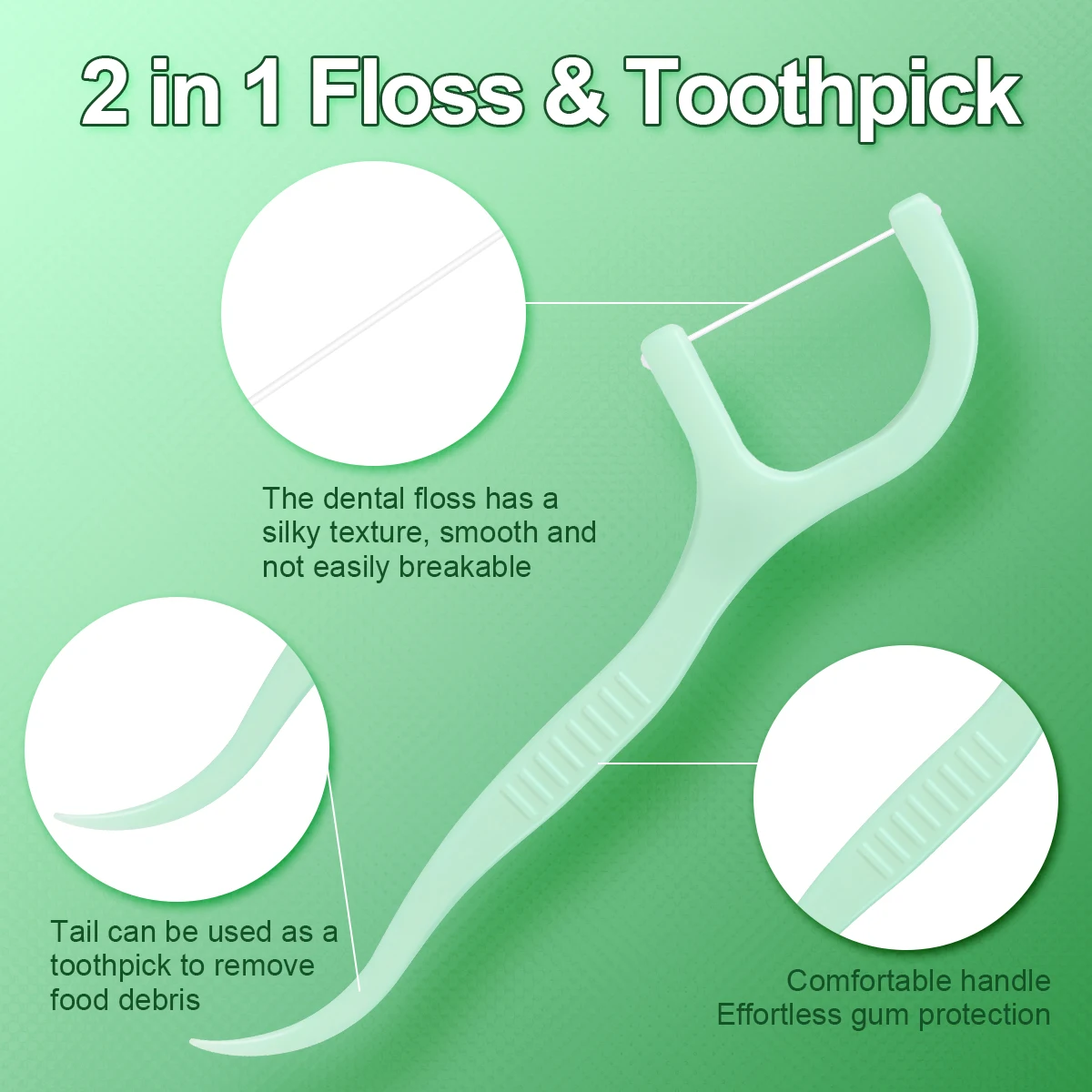 Mint mouthed dental floss 500pcs Interdental cleaning floss Disposable care stick Oral care cleaning