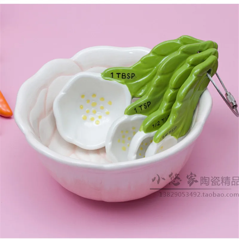 4Pcs Ceramic Milk Eggs Measuring Bowls Baking DIY Bowls Adorable Scale Cups  