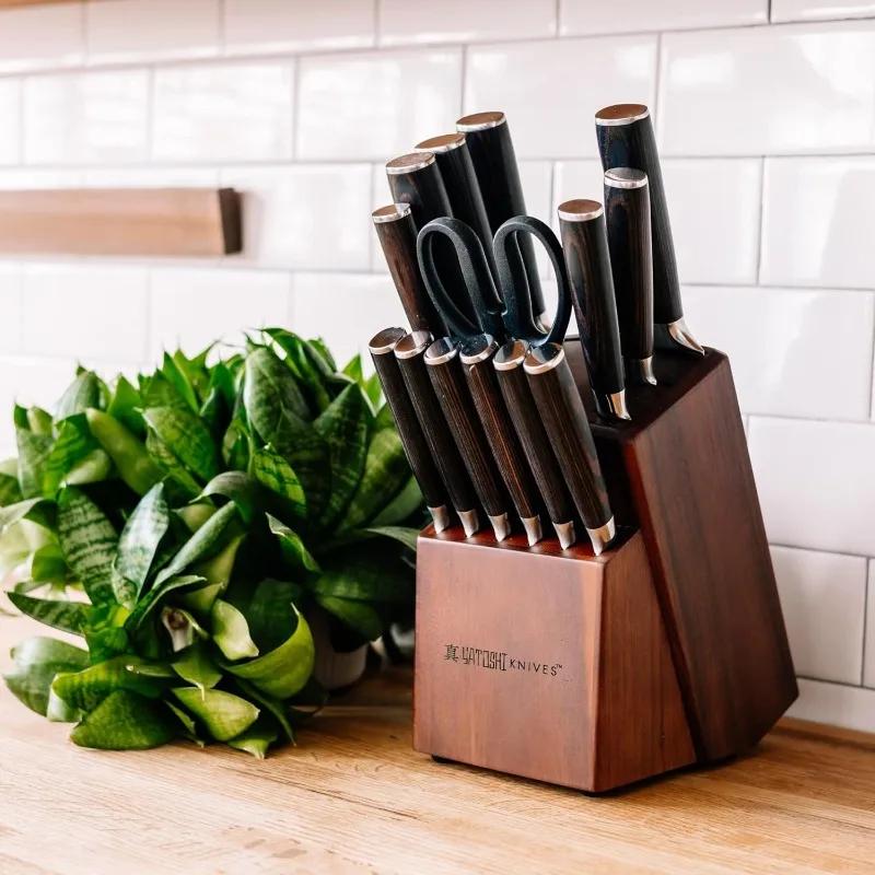 

kitchen knives set 13 Knife Block Set - Pro Kitchen Knife Set Ultra Sharp High Carbon Stainless Steel with Ergonomic Handle