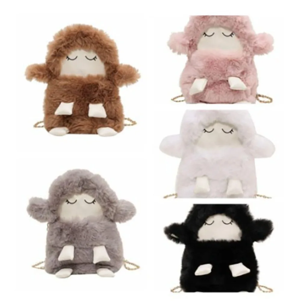 

Soft Handbag Phone Bag Cute Plush Large Capacity Little Lamb Bag Kawaii Fluffy Shoulder Bag