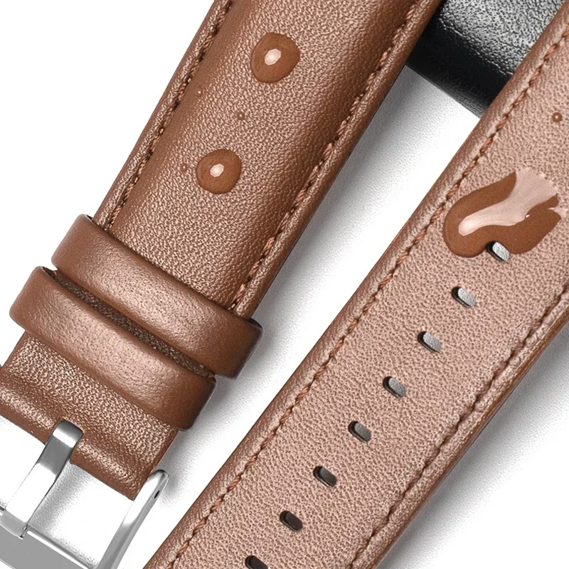 Premium Genuine Leather Watchband with Steel Pin Buckle – High-Quality Wrist Belt Bracelet