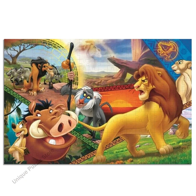 300/500/1000 pièces adultes puzzles Le Roi Lion Disney Cartoon Enfants  intellectuel éducatif bricolage puzzle jeu jouets cadeaux