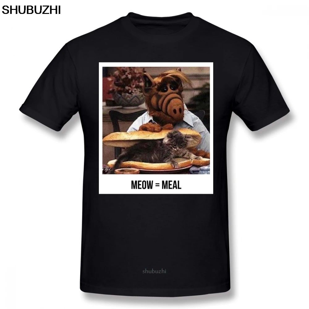 Maglietta Alf Maglietta Alf Meow Maglietta Stampata A Maniche Corte Maglietta Casual In Cotone Da Spiaggia Carina Da Uomo Pl 4Xl 5Xl Sbz8043