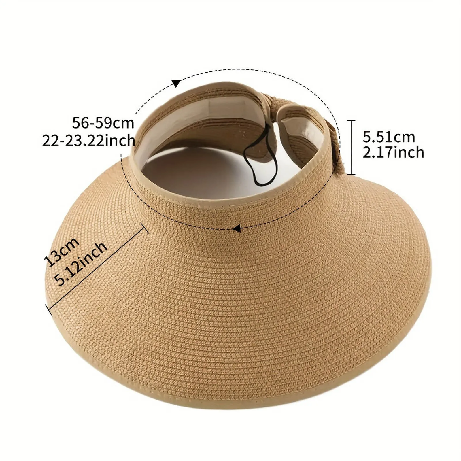 Boho Women’s Bow Sunshade Hat, Empty Top, Sunscreen Beach Hat, Foldable Summer Cap Safety Accessories Wide-brim hats