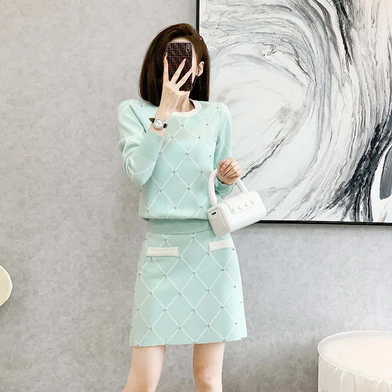 

Autumn Dresses Set For Women Long Sleeved Sweet Girl Style Temperament Commuting Pullover Dress