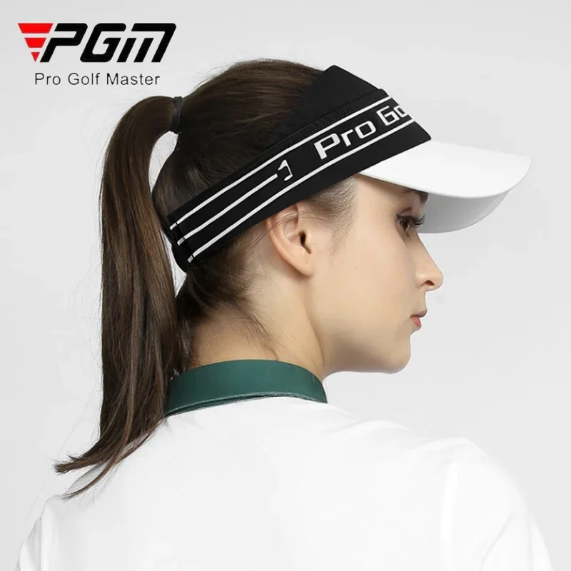 PGM Women Sunscreen Golf Cap Ladies Breathable Empty Top Sun Hat Women Adjustable Sweat-absorption Visor Printing Baseball Caps
