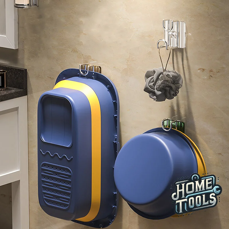 Self-adhesive Hooks Wall Mounted Washbasin Storage Hooks Holders Bathroom Basin Storage Rack Holder Save Space Stainless