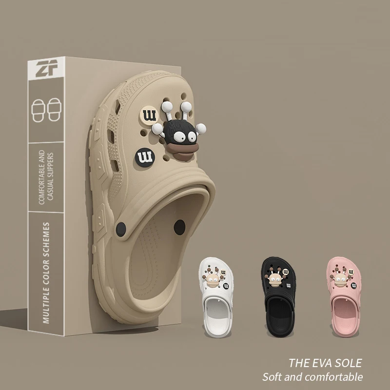 Cartoon Charms Cross Clogs Eva Soft Summer House Slippers Women's Sandals Slipper Man Shoes Kids Indoor Slipper 4