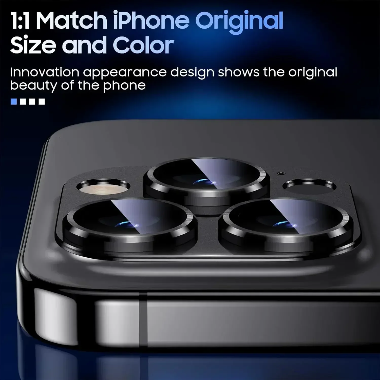 Black Metal Glass Camera Lens Screen Protector - Premium Protection Cover Accessory