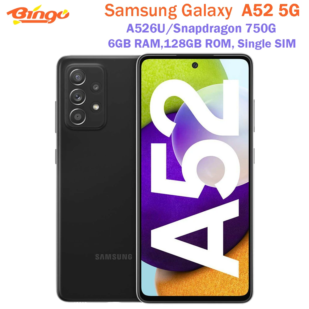 Samsung Galaxy A52 5g A526u1 Original Unlock Mobile Phone 6gb&128gb Octa  Core 6.5" Quad Rear Cameras Nfc Snapdragon 750g 4500mah - Mobile Phones -  AliExpress