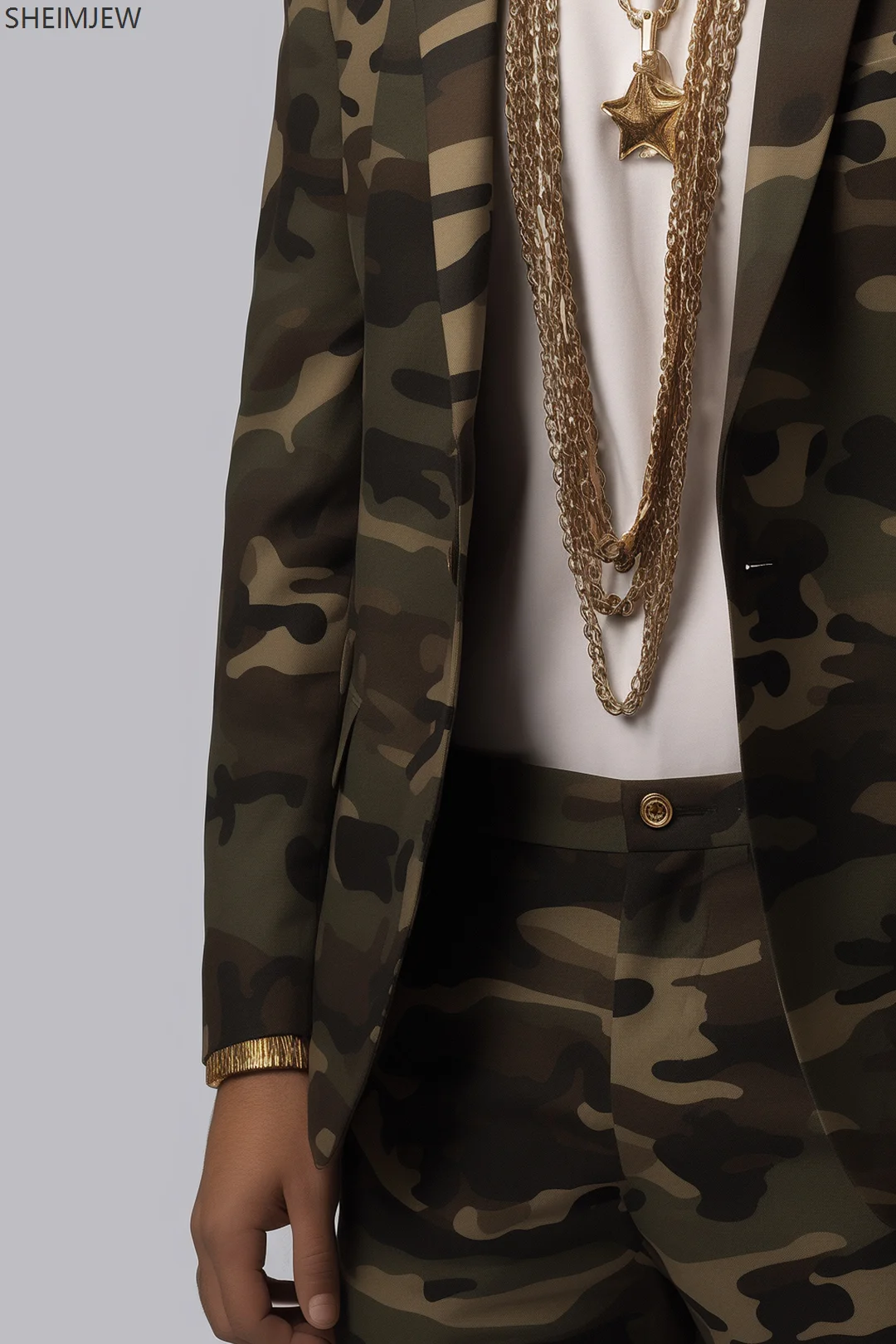 Suit Men Fashion Camouflage Adult Role Play Leopard Suit Dress Casual Slim Fit Printed Jacket Pants Evening Dress Set
