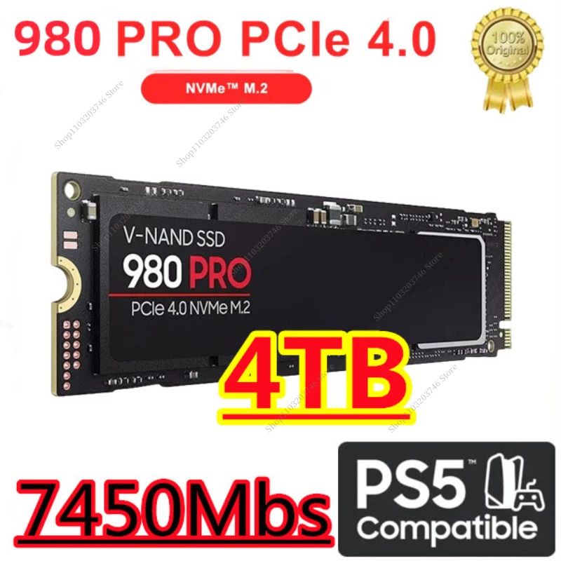 

Original SSD M2 Nvme M.2 2280 PCIe 4.0 X4 980 PRO 1TB 2TB 4TB Internal Solid State Drive HDD Hard Disk for PS5 Desktop PC