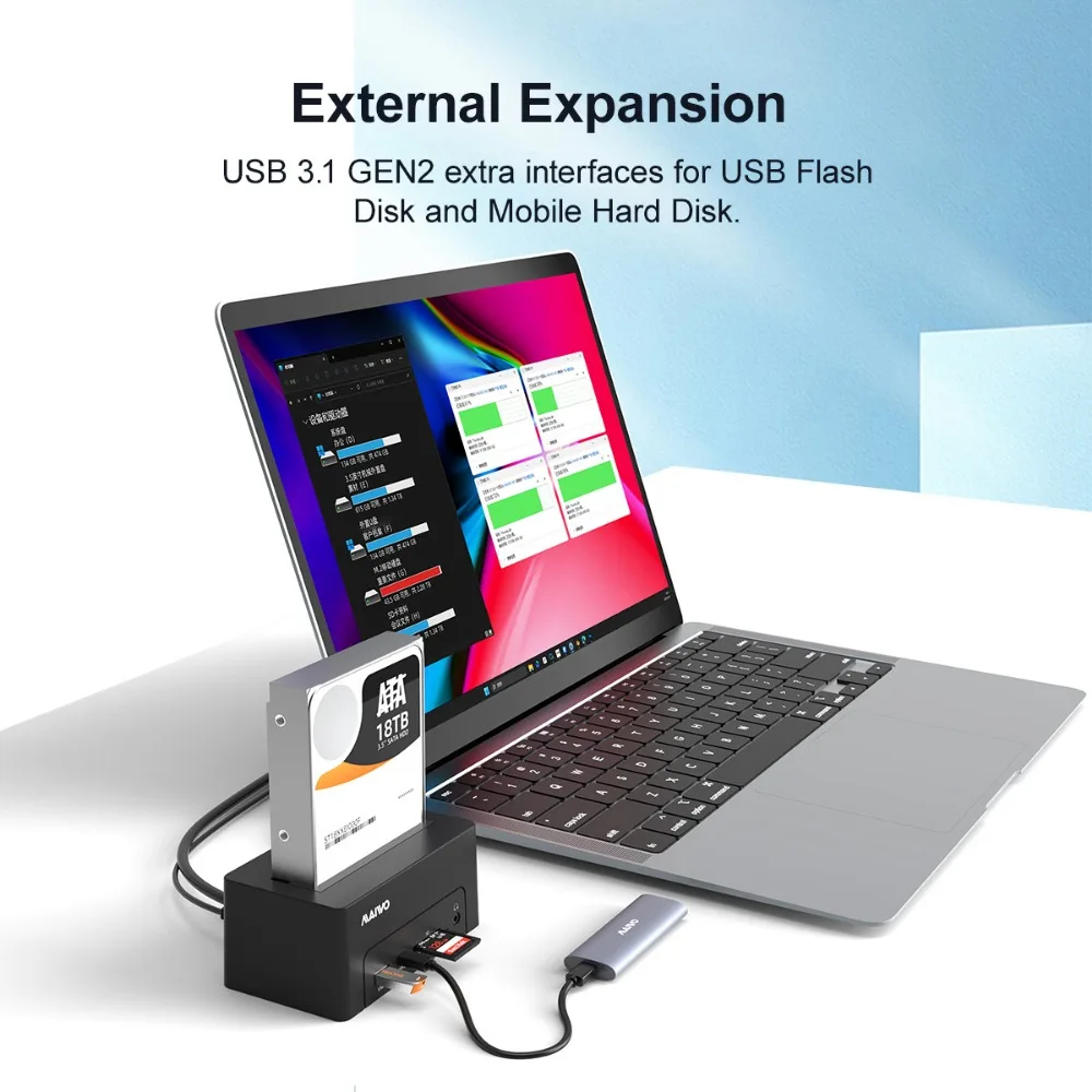 Maiwo-disco Mecânico de Estado Sólido Case do Hdd Porta Hdmi Gigabit Ethernet Interface de Auscultadores Expansão Usb 3.1 25 Polegadas 35 Polegadas Sata - Imagem 5