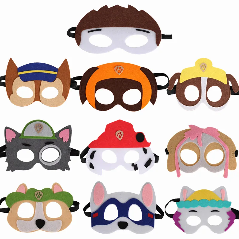 Paw Ronds Birthday Party Mask Boys Girls Cartoon Puppy Costume Maschere Chase Skye Marshall Figure Cosplay Kids Toy Gifts