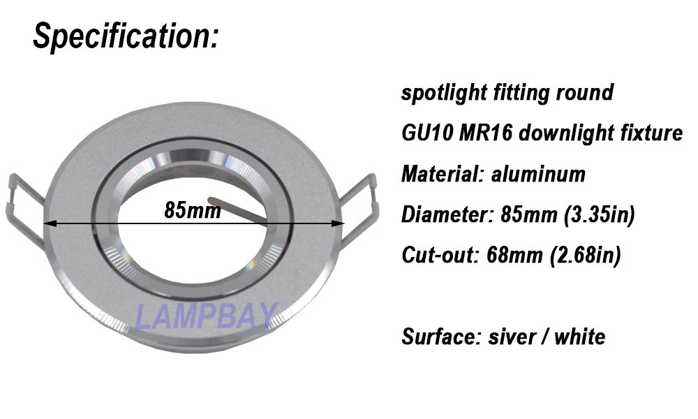 4-200 pack LED Spotlight montagem prata e