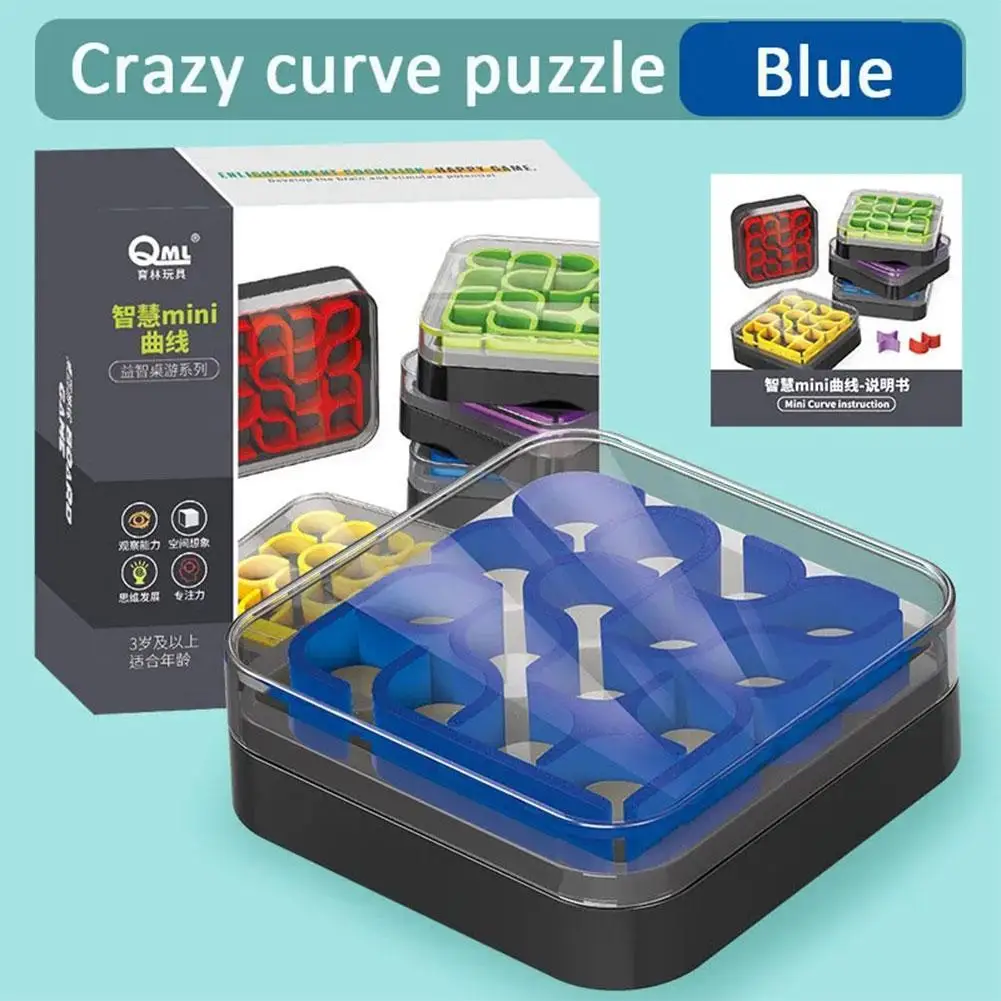 

Creative 3D Crazy Curve Cube Puzzle Jigsaw Game Box Kids Sudoku Geometric Line Matrix Logical Thinking Training Intelligence Toy