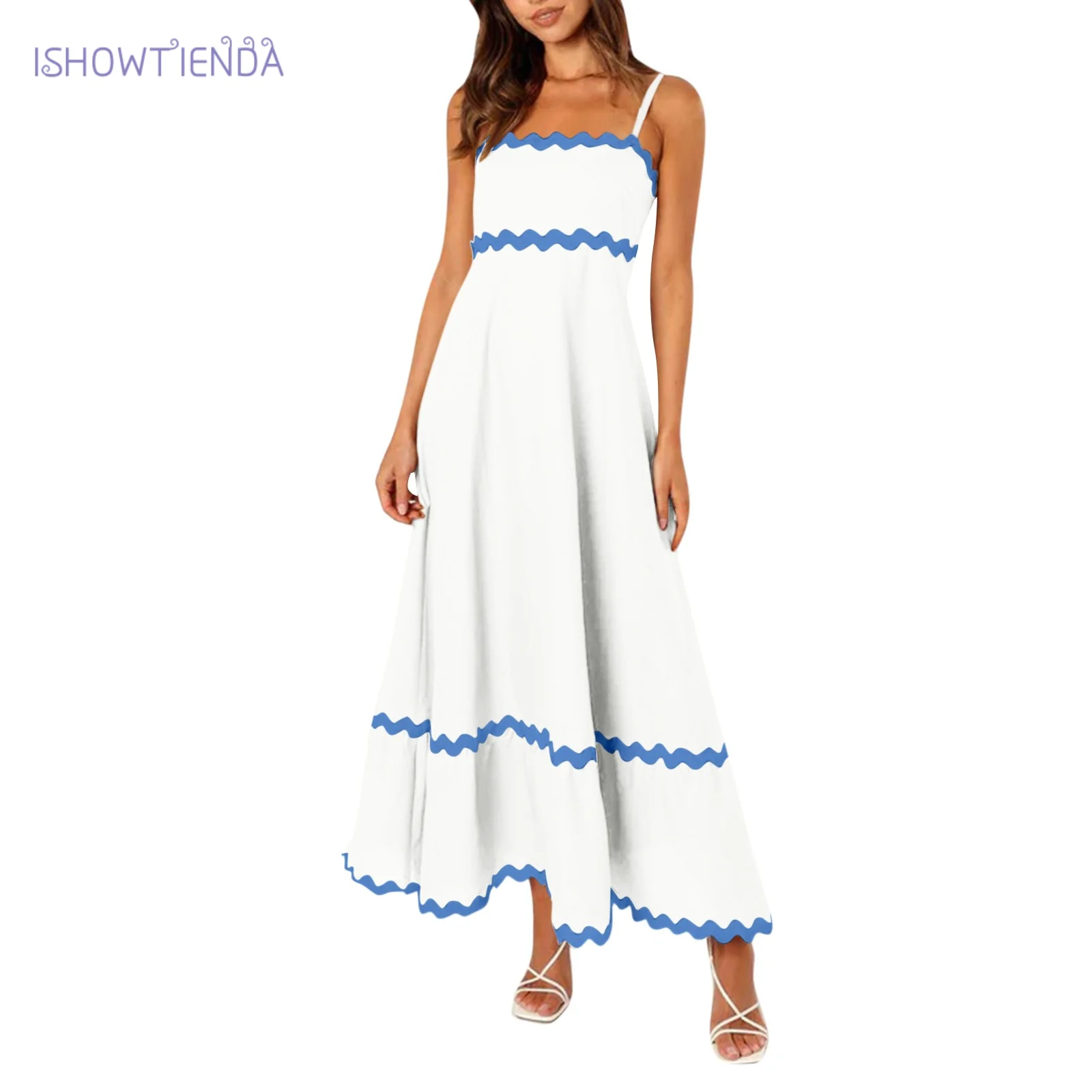 Vestido Playero Mujer Verano Vestido Verano Mujer Bohemio Largo Sin  Mangas, Cuello Redondo Estilo Hippie Playa Y Fiesta Vestidos Verano Mujer  2025