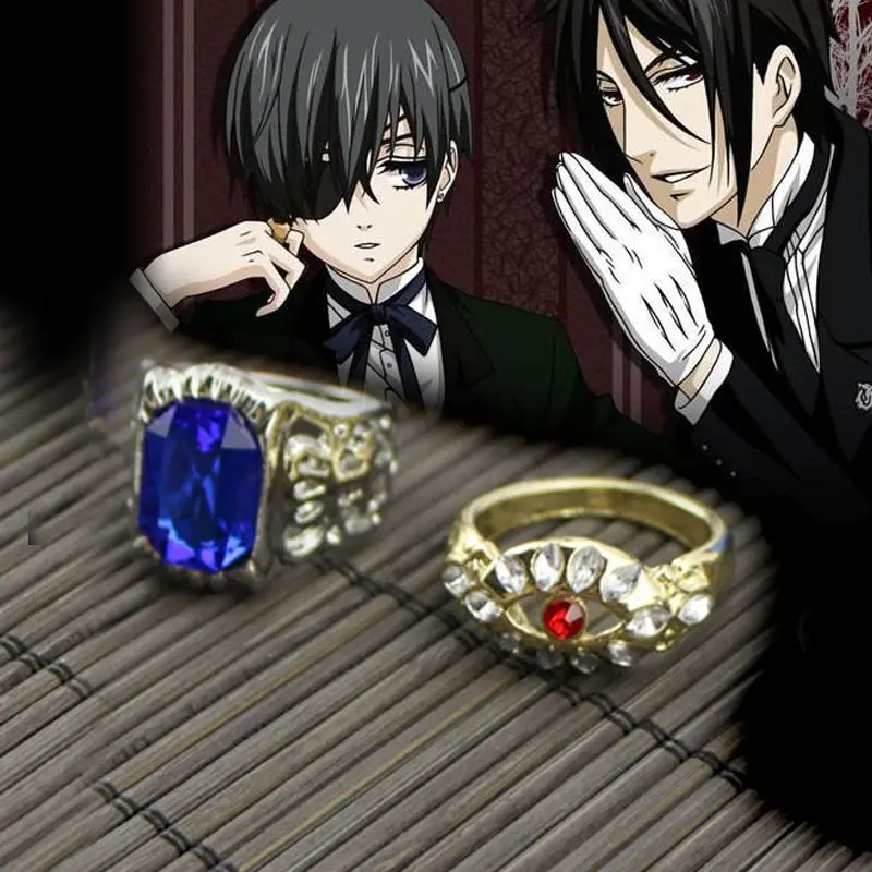 Black Butler Ciel Phantomhive Sebastian Michaelis Cosplay Finger Ring ...
