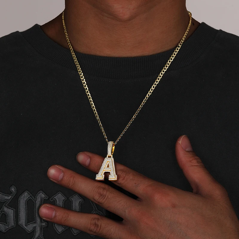 Fine New Moissanite Letters 925 Silver Pendant Moissanite Classic Letters Pendant Punk Hiphop/Rock For Men Hip Hop Jewelry